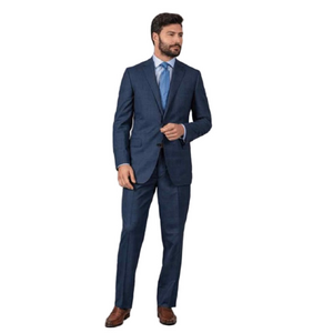 Paul Betenly Men's Blue Plaid Suit Thomas & Florence styles